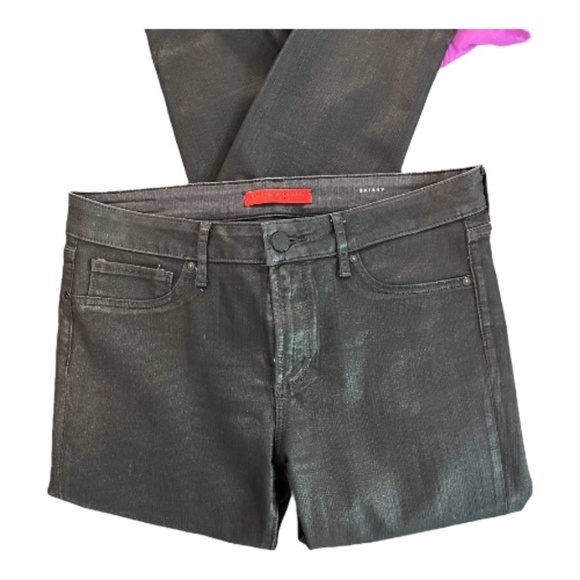 π EUC ARTICLES OF SOCIETY SoHo Glamour Mason black wax coated skinny jeans 31 - Picture 2 of 9